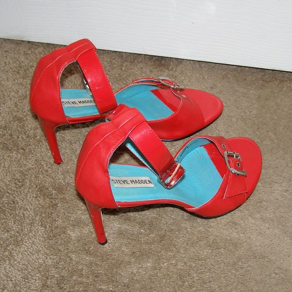 size 8 Vintage Used STEVE MADDEN Red Hot Sexy heel - Picture 7 of 14